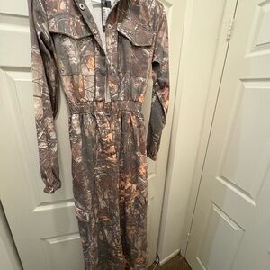 Camouflage Long Sleeve Jumpsuit